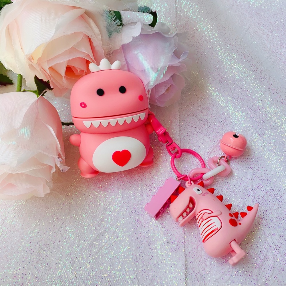 Dinosaur AirPods Case Cover With charms Keychain